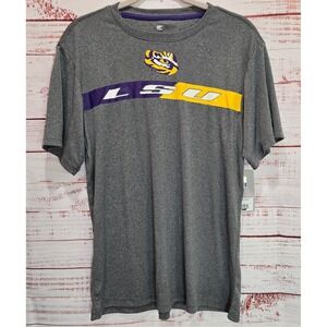 Colosseum Men's NEW LSU Tigers Gray Performance T-Shirt Medium